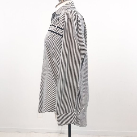 Vintage 80s M w Zebras! Striped Button Down Shirt - Picture 8 of 11